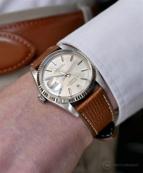 rolex datejust leather bracelet|rolex datejust 36 leather strap.